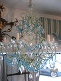 Celedon and Turquoise Chandelier 
